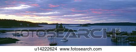 Sunset at Port Clyde lobster village harbor, Maine View Large Photo Image Picture - Sunset at Port Clyde lobster village harbor, Maine. Fotosearch