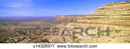 Stock Photo - Switchback Road to Mule Point, Southeastern Utah. Fotosearch