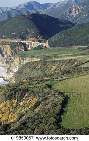 Stock Photo - The bridge to Big Sur on Route 1 in Northern California. Fotosearch