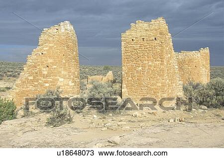 Stock Image - The Castle at Hovenweep National Monument Indian ruins, UT. Fotosearch