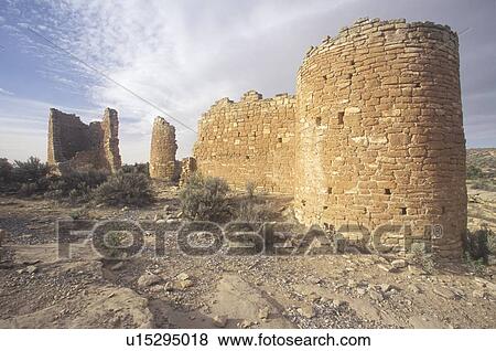 Stock Photo - The Castle at Hovenweep National Monument Indian ruins, UT. Fotosearch