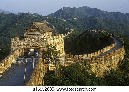 The Great Wall at Mutianyu View Large Photo Image Stock Photo - The Great Wall at Mutianyu. Fotosearch