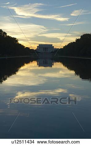Picture - The Lincoln Memorial at Sunset and reflecting pool in Washington D. C.. Fotosearch