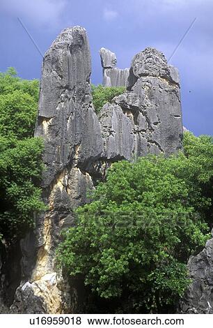 Stock Photo - The Stone Forest near Kunming, People's Republic of China. Fotosearch