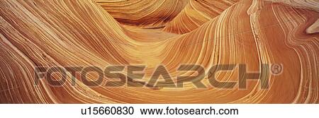 Stock Image - The Wave, Sandstone Formation, Kenab, Utah. Fotosearch
