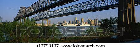 Stock Photo - These are the Twin Bridges to New Orleans. Fotosearch