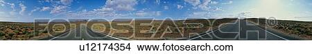 Picture - This is a 360 degree image of a fork in the road. Fotosearch