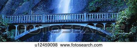 This is a close up of the Multnomah Falls and footbridge View Large Photo Image Stock Photo - This is a close up of the Multnomah Falls and footbridge. Fotosearch