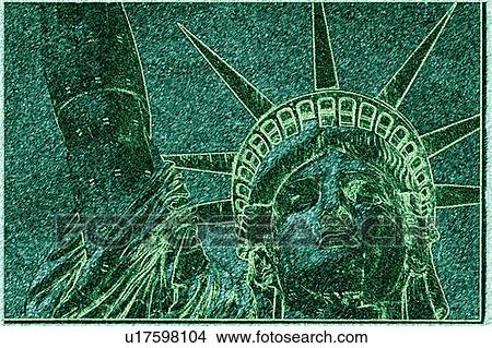 Picture - This is a digitally altered image of the Statue of Liberty. Fotosearch