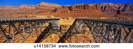 Picture - This is a Navajo Bridge that crosses the Colorado River. Fotosearch