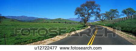 Stock Photo - This is a road in spring in the Santa Ynez Mountains. Fotosearch