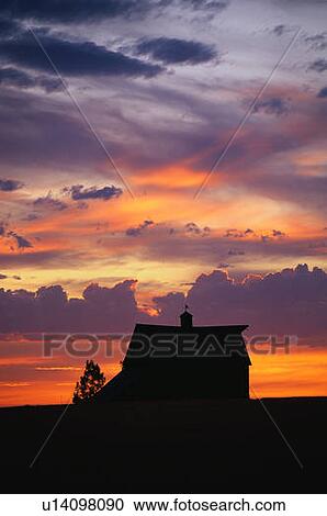 This is a silhouette of a farm at sunset View Large Photo Image Stock Image - This is a silhouette of a farm at sunset. Fotosearch