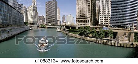This is a tour boat on the Chicago River during summer View Large Photo Image Picture - This is a tour boat on the Chicago River during summer. Fotosearch