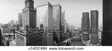 This is a view looking over the Chicago River View Large Photo Image Picture - This is a view looking over the Chicago River. Fotosearch