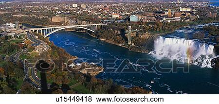 This is an aerial view of the American Falls and Rainbow Bridge View Large Photo Image Stock Photo - This is an aerial view of the American Falls and Rainbow Bridge. Fotosearch