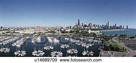 Stock Photo - This is an aerial view of the Chicago. Fotosearch