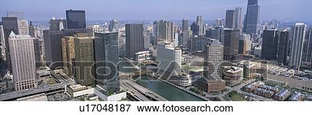 This is an aerial view of the Chicago River View Large Photo Image Stock Photo - This is an aerial view of the Chicago River. Fotosearch