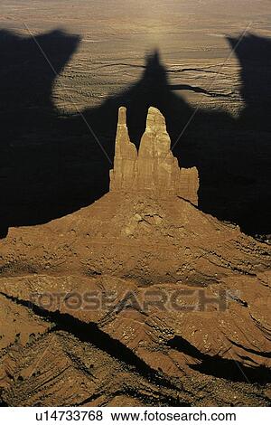Stock Photo - This is an aerial view of the Navajo Tribal Park at sunset.. Fotosearch