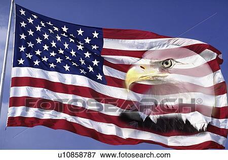 This Is An American Flag Waving In The Wind Stock Photo