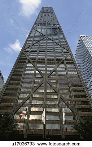 Stock Image - This is an imaging looking straight up at the John Hancock Building. Fotosearch