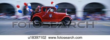 Stock Image - This is an Independence Day Parade in a small town. Fotosearch