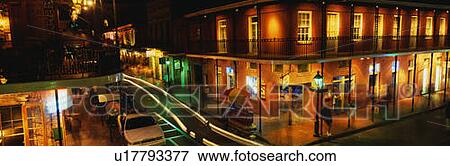 This is Bourbon Street in the French Quarter at Night. View Large Photo Image Stock Photo - This is Bourbon Street in the French Quarter at Night.. Fotosearch