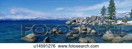 This is Lake Tahoe after a winter snow storm View Large Photo Image Stock Photograph - This is Lake Tahoe after a winter snow storm. Fotosearch