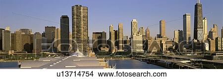 Picture - This is Navy Pier and the skyline. Fotosearch
