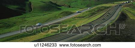 Stock Image - This is Route 580 at the Altamont Pass. Fotosearch