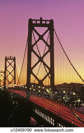 Stock Image - This is the Bay Bridge at sunset. Fotosearch