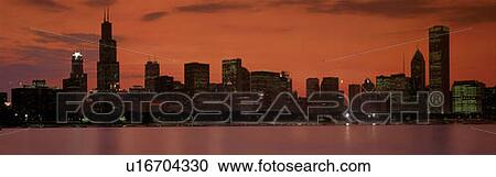 Stock Image - This is the complete Chicago skyline. Fotosearch