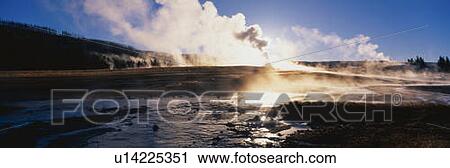 Stock Image - This is the famous Old Faithful Geyser. Fotosearch