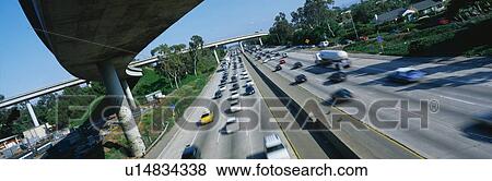 Stock Photo - This is the Interstate 405 and 10 at rush hour. Fotosearch