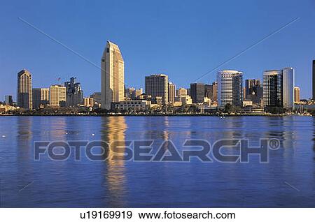 Stock Photo - This is the San Diego Bay in morning light. It is the view from Coronado. . Fotosearch