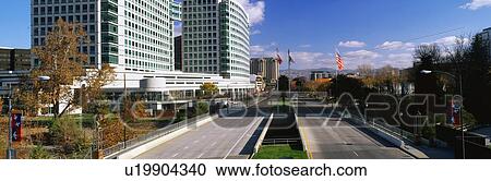 Stock Image - This is the skyline on a Saturday morning. The Adobe Systems Building is on the left. This area is known as Silicon Valley.. Fotosearch