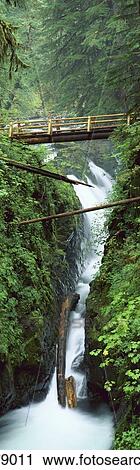 Stock Image - This is the Sol Duc Waterfall in the rain forest. Fotosearch
