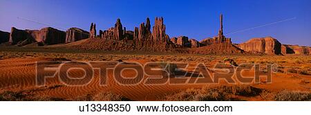 This is Yei Bi Chei and The Totem Pole at sunrise View Large Photo Image Stock Image - This is Yei Bi Chei and The Totem Pole at sunrise. Fotosearch