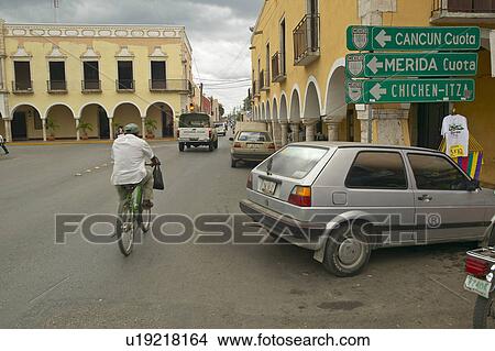 Picture - Town center of colonial village of Valladolid. Fotosearch