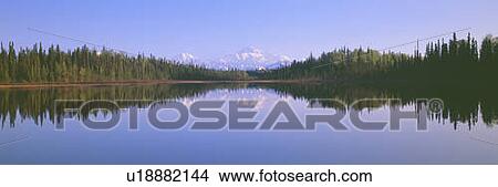 Picture - Trapper Creek and Mount McKinley, Alaska. Fotosearch