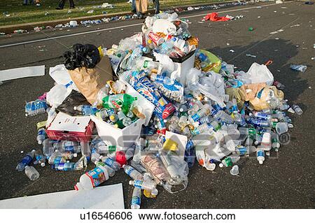 Stock Photograph - Trash from Live 8 Philadelphia Concert to promote African causes. Fotosearch