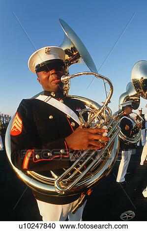 Tuba player for the United States Marine Corp marching band View Large Photo Image Stock Image - Tuba player for the United States Marine Corp marching band. Fotosearch