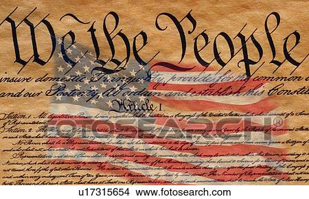 Picture - U. S. Constitution that starts with the words, we the people. Fotosearch