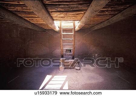 Stock Photo - Underground ceremonial room, Pecos National Historical Park, NM. Fotosearch
