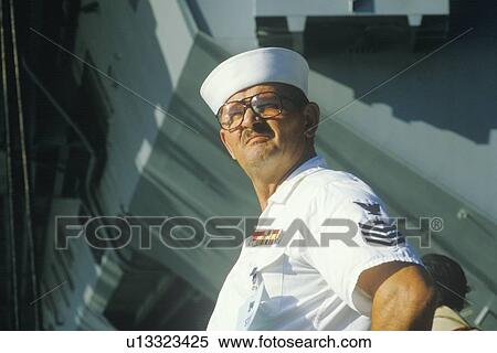 Stock Photography - US Sailor aboard the USS Kennedy. Fotosearch