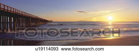 Ventura pier at sunset, California View Large Photo Image Stock Image - Ventura pier at sunset, California. Fotosearch