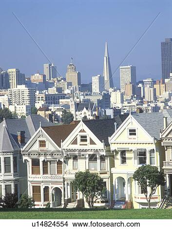 Victorian House District, San Francisco View Large Photo Image Picture - Victorian House District, San Francisco. Fotosearch