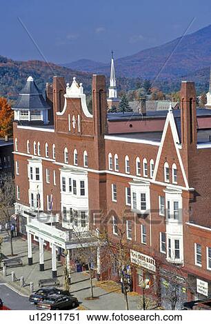 Stock Image - View of Claremont, NH from the Bell Tower. Fotosearch