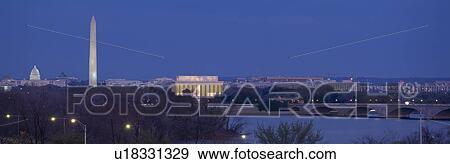 View of Washington DC at dusk, Washington DC View Large Photo Image Stock Photo - View of Washington DC at dusk, Washington DC. Fotosearch