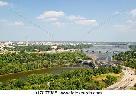 Stock Photography - Washington D. C. aerial view with US Capitol. Fotosearch