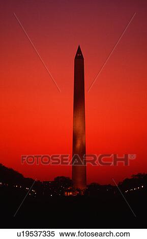 Washington Monument at sunset with red sky at sunset, Washington D. C. View Large Photo Image Stock Photography - Washington Monument at sunset with red sky at sunset, Washington D. C.. Fotosearch